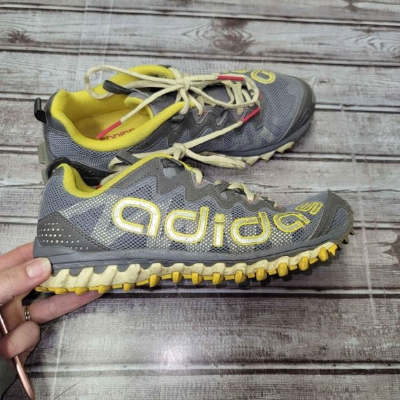 Women's adidas vigor 3 trail running shoes, grey/yellow - Picture 4 of 6